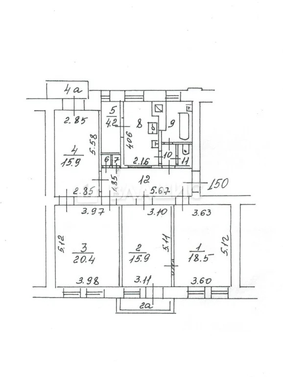 Москва, Краснопрудная улица, д.7-9, 4-комнатная квартира на продажу - Фото 8