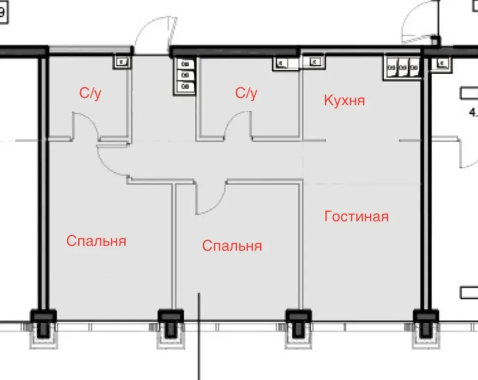 Евро-трехкомнатная кв. в ЖК MOD - Фото 24