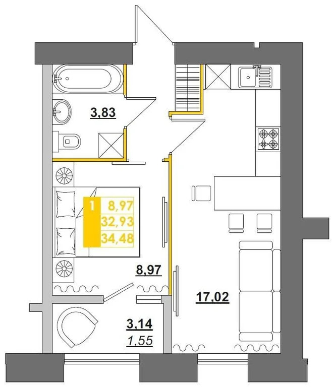 Продается квартира, 37.96 м - Фото 4