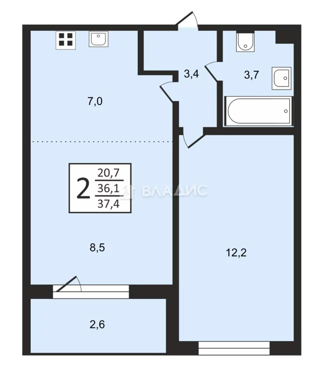 Москва, Газгольдерная улица, д.8с8, 2-комнатная квартира на продажу - Фото 8