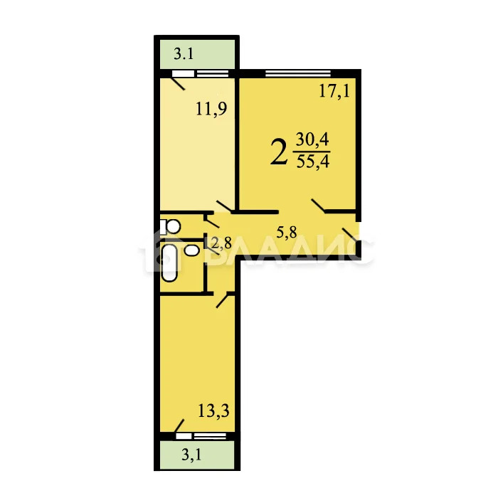 Москва, улица Марьинский Парк, д.33, 2-комнатная квартира на продажу - Фото 19