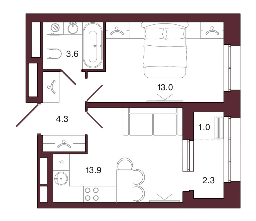 Продается квартира, 38.1 м - Фото 1