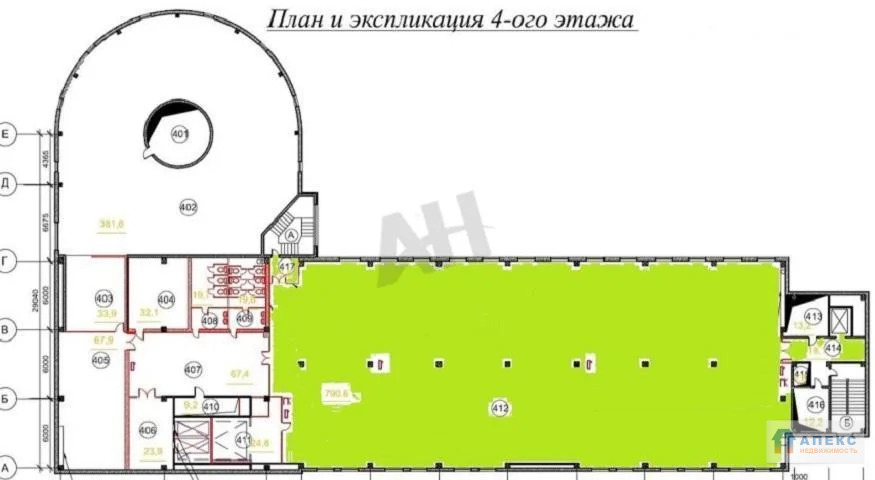 Аренда офиса 814 м2 м. Новые Черемушки в бизнес-центре класса В в ... - Фото 4