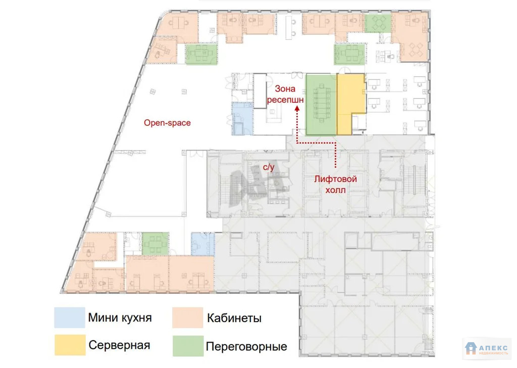 Аренда офиса 1229 м2 м. Добрынинская в бизнес-центре класса А в ... - Фото 9