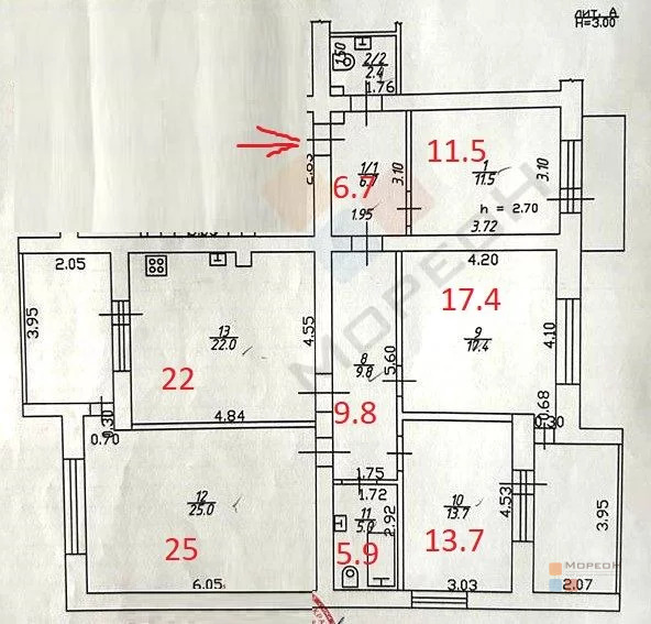 4-я квартира, 113.50 кв.м, 2/6 этаж, ШМР, Академика Пустовойта ул, . - Фото 16