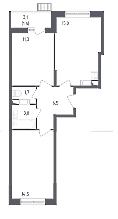 Продается 2-комн. квартира 53.6 м2 в новостройке - Фото 3