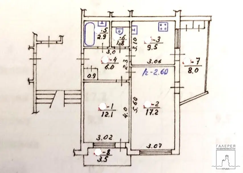 Продаётся светлая видовая 2-комнатная квартира в Ялте, ул. Мухина - Фото 22