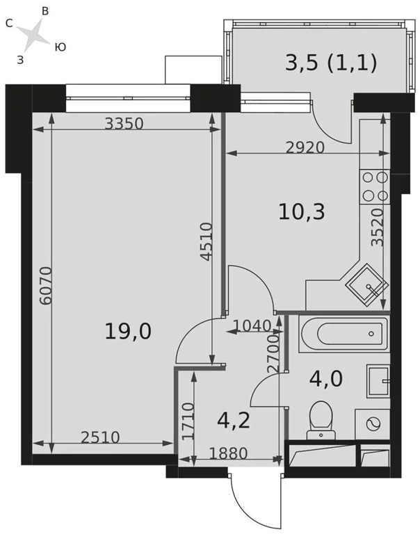 Продам 1-комн. квартиру 38.6 кв.м. - Фото 3