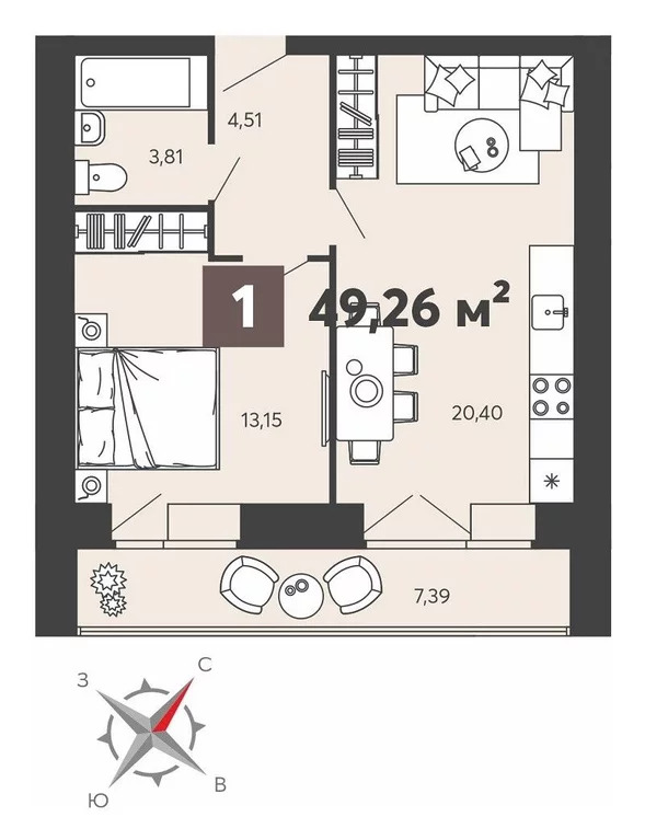 Продается квартира, 49.26 м - Фото 0