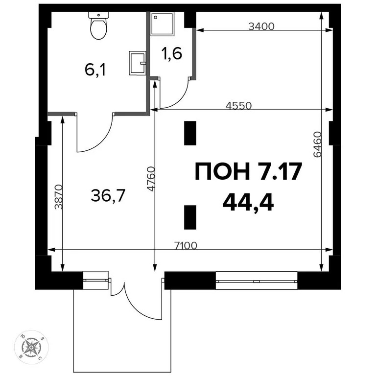 Продажа офиса 44.4 м2 - Фото 0