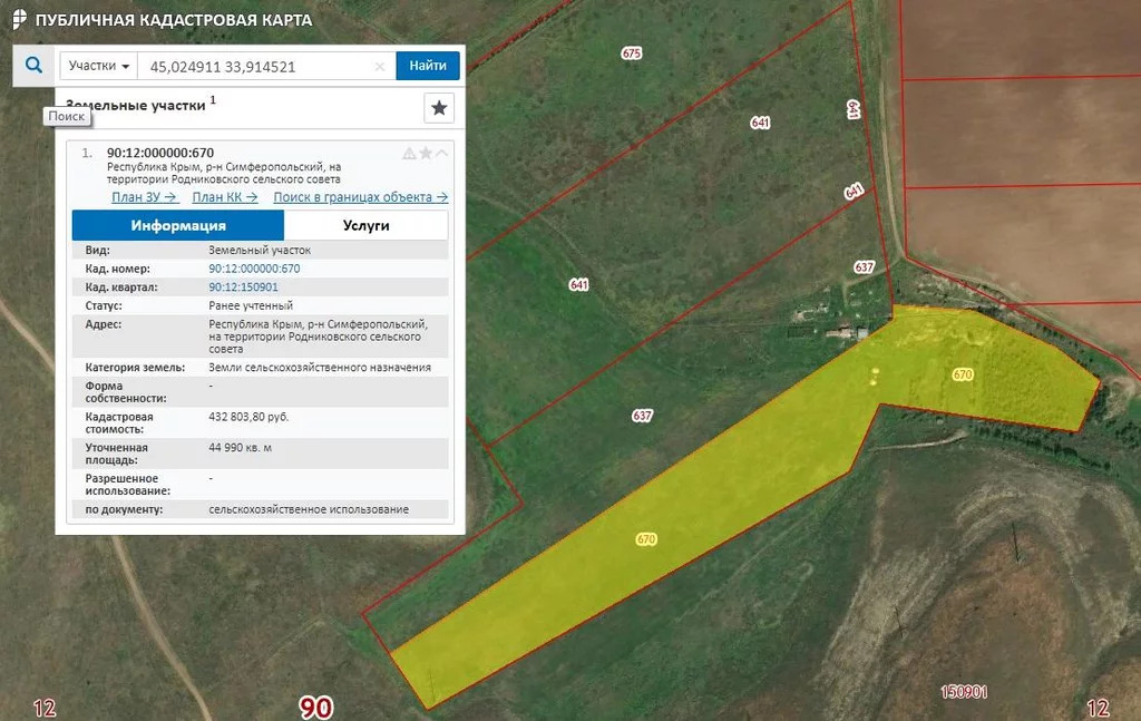Публичная кадастровая карта крыма симферопольский район