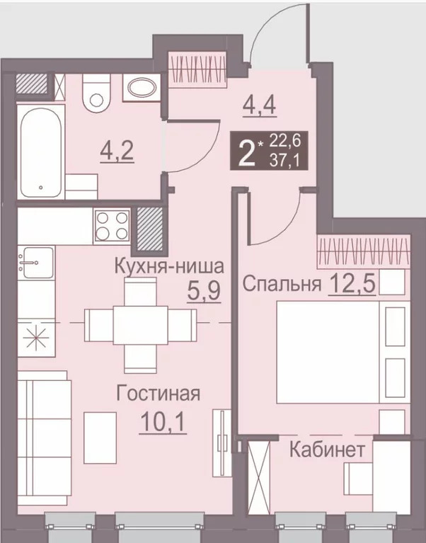 Городской округ Пермь, Пермь, Серебристая улица, д.16, 2-комнатная . - Фото 0