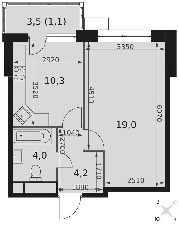 Продам 1-комн. квартиру 38.5 кв.м. - Фото 3