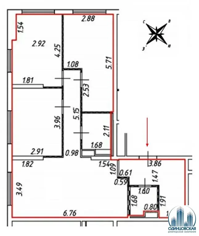 Снять 3-комн. квартиру 78кв.м. Одинцово-1 - Фото 20