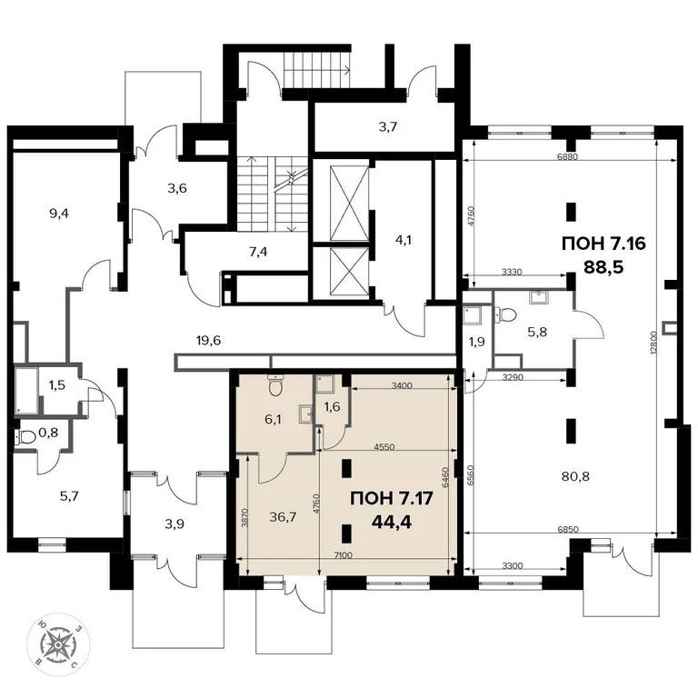 Продажа офиса 44.4 м2 - Фото 2