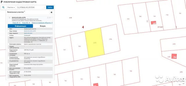 Кадастровая карта республика алтай майминский район алферово