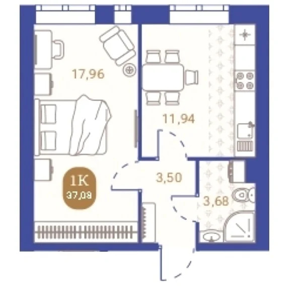 Продается квартира, 37.08 м - Фото 5