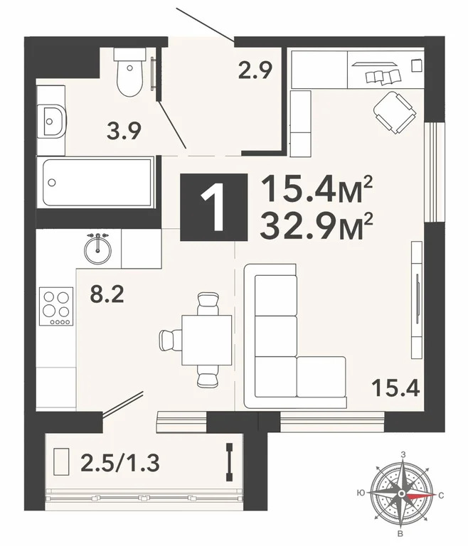 Продается квартира, 32.9 м - Фото 0