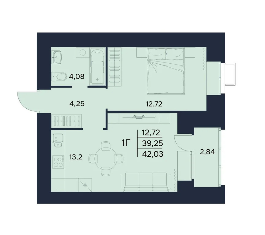 Продается квартира, 42.03 м - Фото 2