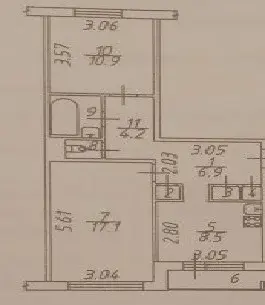 2 комнатная квартира в центре Домодедово, ул. Советская, д.62 - Фото 11