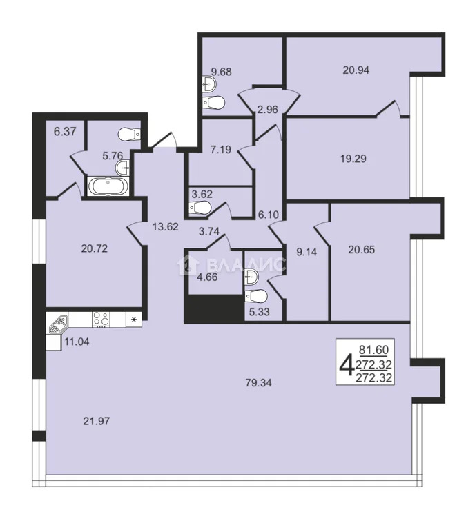 Москва, улица Костикова, д.4к1, 4-комнатная квартира на продажу - Фото 18