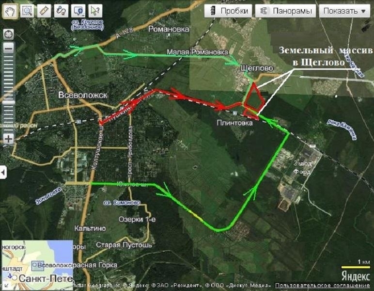 Щеглово всеволожский район карта
