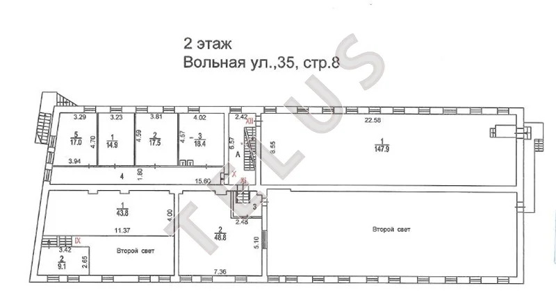 м. Семеновская, ул. Вольная, 1540 м2, Здание (ном. объекта: 6626) - Фото 12