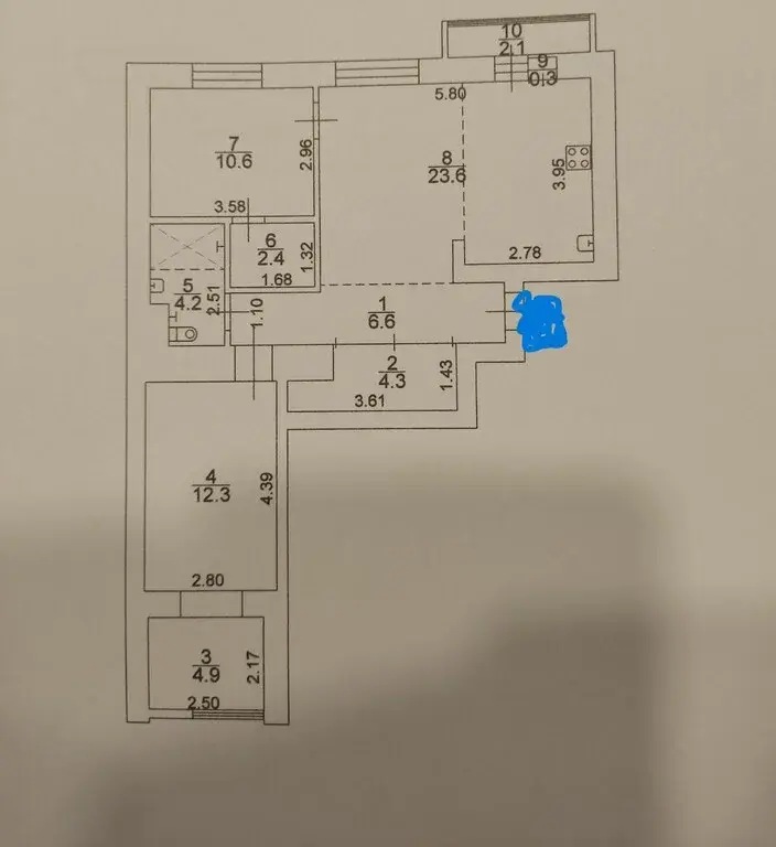 Продам просторную евро-трёхкомнатную квартиру (2 изолированные спальни - Фото 19