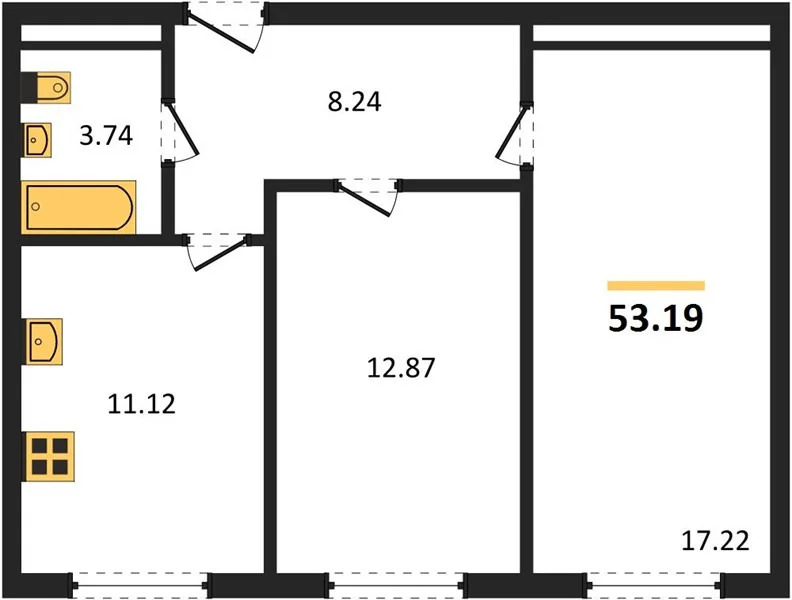 Продается квартира, 53.19 м - Фото 2