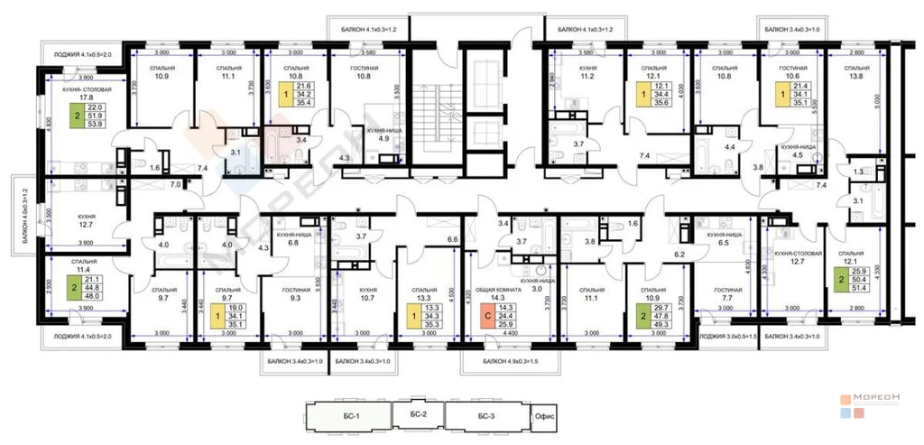 1-я квартира, 35.10 кв.м, 3/16 этаж, Энка, ул имени Героя Ростовского, ... - Фото 18