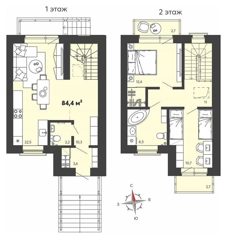 Продается квартира, 84.4 м - Фото 1