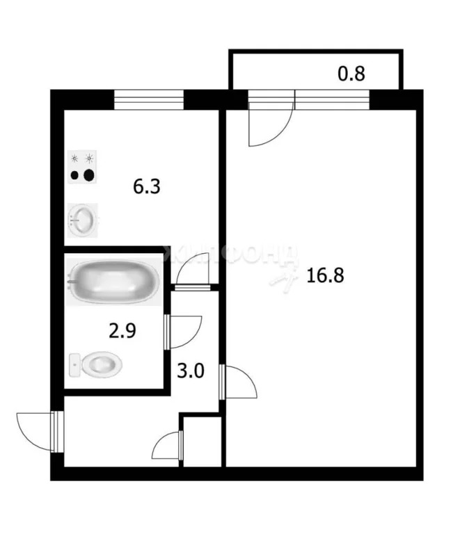 Продажа квартиры, Обь, ЖКО Аэропорта мкр. - Фото 14