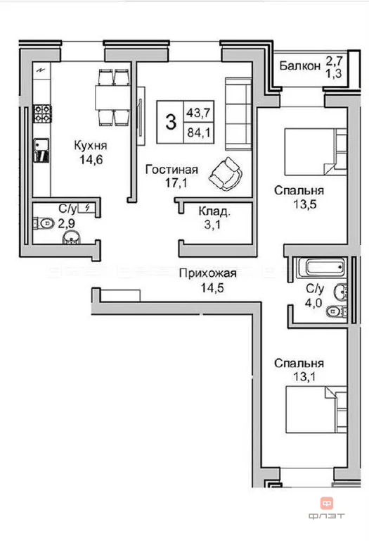 Продажа квартиры, Казань, ул. Интернациональная (Константиновка) - Фото 22