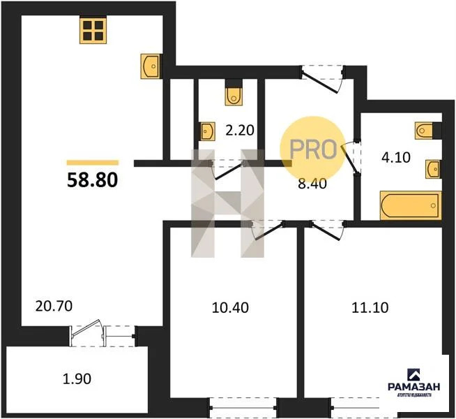 Продажа квартиры в новостройке, Казань, м. Горки, ул. Родины - Фото 1