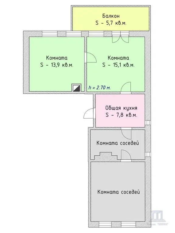 Продаю 2 комнаты в коммунальной квартире в центре Ростова-на-Дону - Фото 16