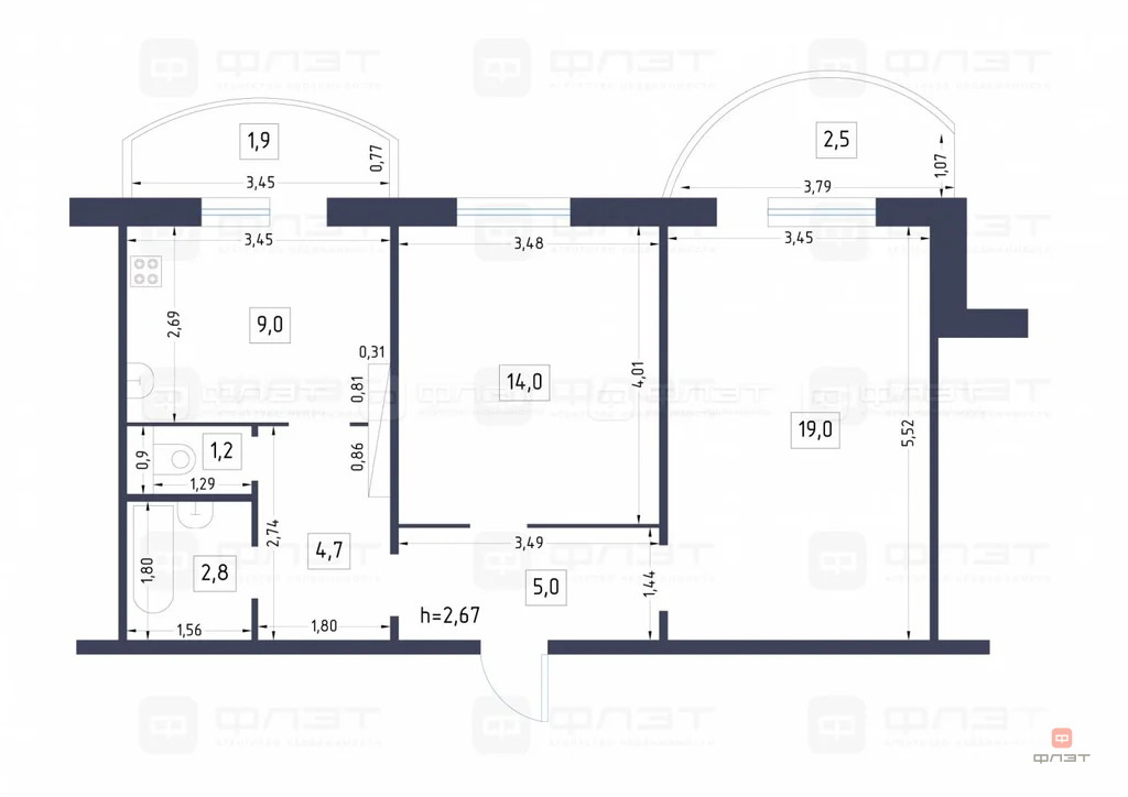 Продажа квартиры, Осиново, Зеленодольский район, ул. Спортивная - Фото 19