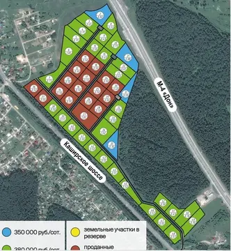 Участок 70 сот для склада, производства в 52 км по Каширскому шоссе