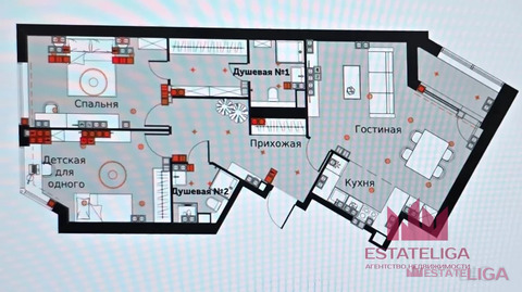 3-комнатная квартира, 88 кв.м.