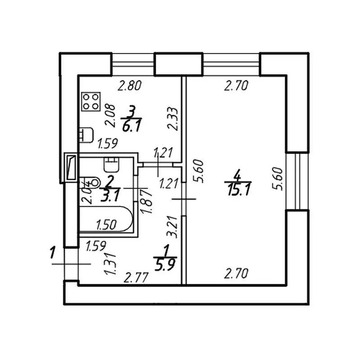 Продам 1-комн. квартиру 30.2 кв.м.