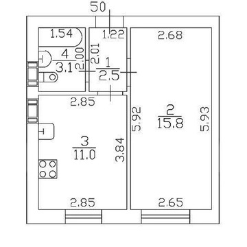 Продам 1-комн. квартиру 32.4 кв.м.