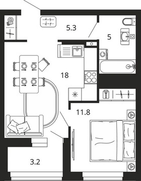 Продается квартира, 43.4 м