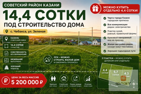 Продажа участка, Казань, ул. Зеленая (Чебакса)