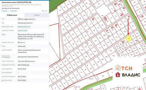 Продажа участка, Сергейково, Дмитровский район