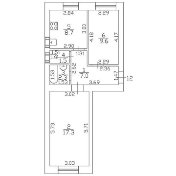 Продам 2-комн. квартиру 46.4 кв.м.