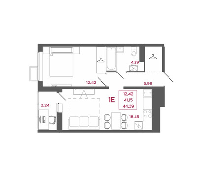 Продается квартира, 44.39 м