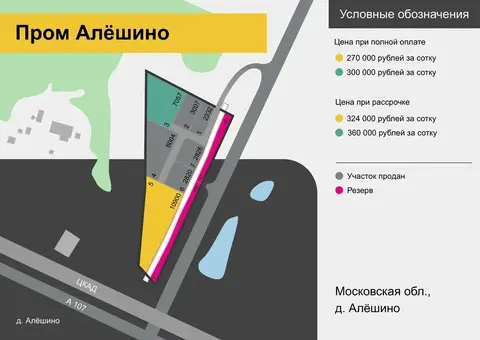 промышленный участок 70,57 сот вблизи бетонки а-107