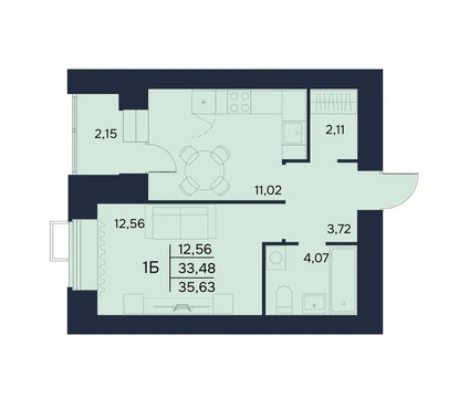 Продается квартира, 35.63 м