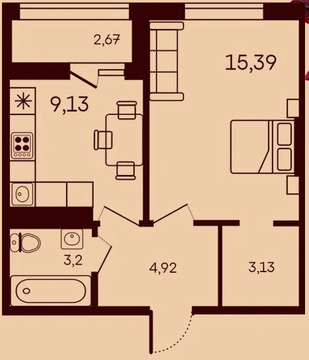 Продается квартира, 38.44 м