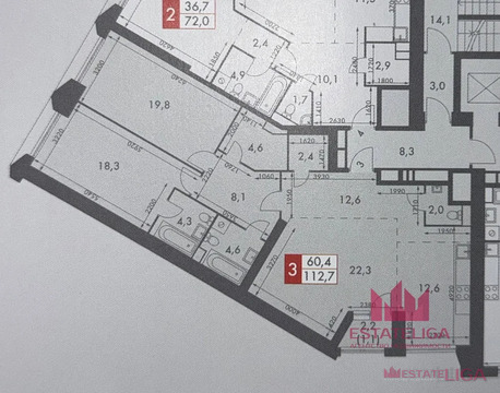 3-комнатная квартира, 113 кв.м.