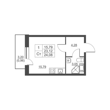 Продается студия 22.9 кв.м.